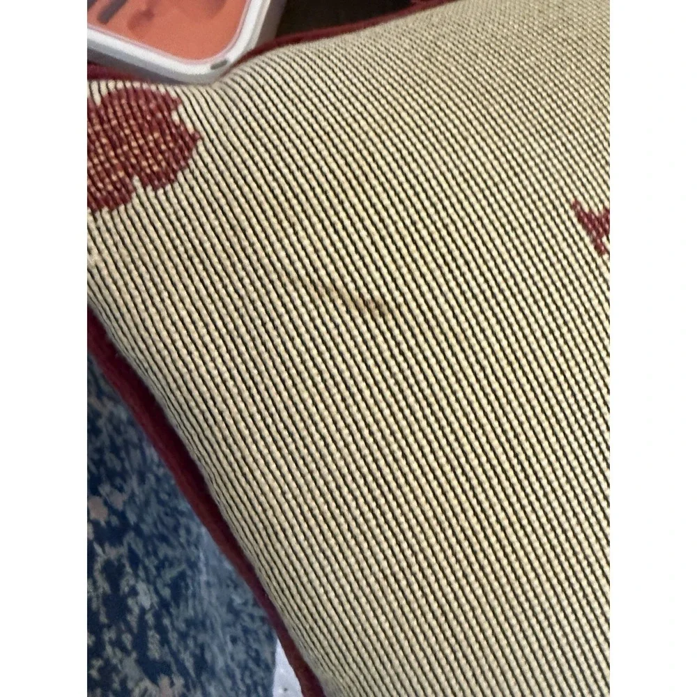 Decorative Beige and Red Pillow